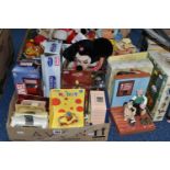 TWO BOXES OF SOFT TOYS AND BOXED CHILDREN'S GAMES, to include two Walt Disney World Minnie Mouse