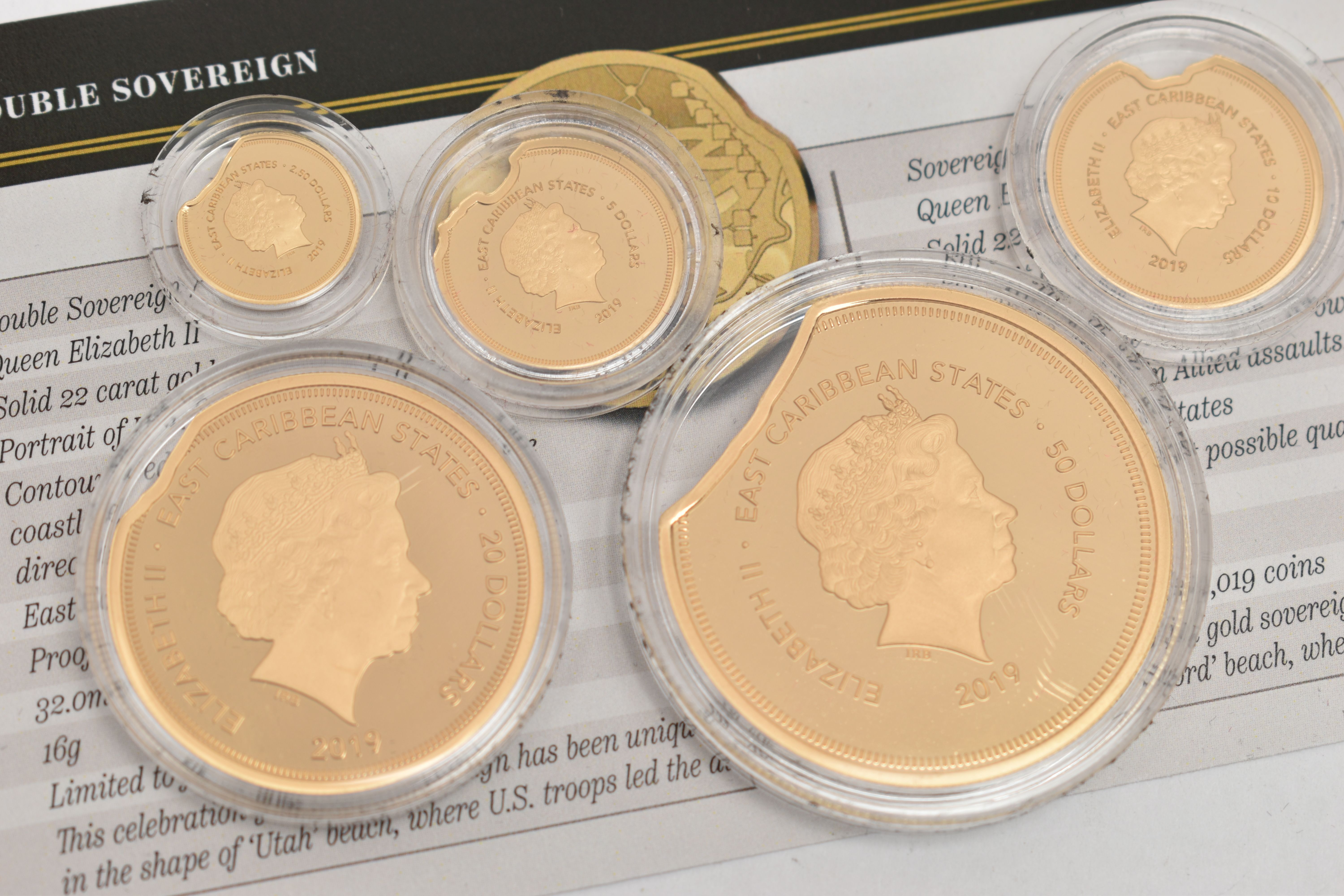 THE 2019 HEROS OF D-DAY 75TH ANNIVERSARY GOLD DEFINATIVE PROOF SOVEREIGN SET, five Sovereign coin - Image 4 of 4