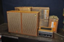 A VINTAGE ROGERS 'THE CADET MARK 3' STEREO AMPLIFIER CONTROLLER in original box and a pair of Rogers