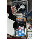 TWO BOXES OF GAMING ITEMS, including a PlayStation Vita, iPad, laptop, Pokemon Yellow (Gameboy),