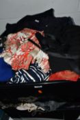 FOUR BOXES OF LADIES CLOTHING, to include skirts and trousers by brands to include Basler, Marks and