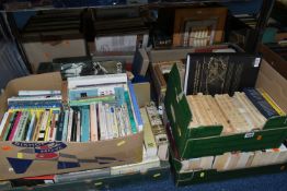 SIX BOXES OF BOOKS containing approximately 210 miscellaneous titles in hardback and paperback