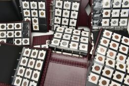 A BOX OF WORLD COINS CONTAINED IN Eight x Coin Folders/Albums Containing Quite Modern World