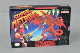 SUPER METROID NINTENDO SNES GAME, NSTC version, includes the box and manual, game is in working