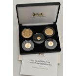 A RARE LAUREL GOLD PROOF 2021 5-COIN PREMIUM COLLECTION, to include five Laurel 22ct all are Tristan