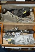 TWO BOXED STANLEY METAL AND WOODEN PLANES, comprising a No.50 Combination plane, complete with