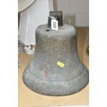 A LARGE CAST BRONZE BELL, diameter 26.5cm, missing clapper, no maker's marks (1) (Condition