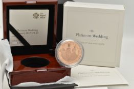 A BOXED ROYAL MINT 'THE PLATINUM WEDDING ANNIVERSARY 2017 UK GOLD PROOF FIVE POUND COIN', No. 0309