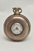 A GEORGE IV SILVER PAIR CASED HALF HUNTER POCKET WATCH, key wound, round white dial, two Arabic