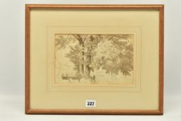 CIRCLE OF ROBERT HILLS (1769-1844) A LANDSCAPE STUDY, an unfinished study of trees and farm