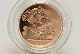 ROYAL MINT FULL GOLD PROOF SOVEREIGN COIN QUEEN ELIZABETH II 1991, .916 fine, 7.98 gram, 22.05mm,