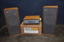 A VINTAGE LEAK TROUGH LINE STEREO TUNER in original box and packaging and a pair of Celestion Ditton