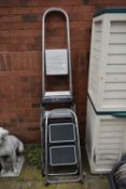 A CLJMA ALUMINIUM STEP LADDER, and a pair of two step CLIME ladders (3)
