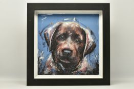 SAMANTHA ELLIS (BRITISH 1992) 'DIRTY DOG' a signed limited edition print on paper of a puppy, 85/295