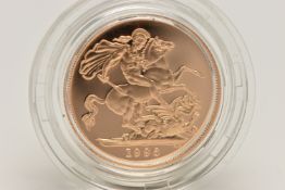 ROYAL MINT FULL GOLD PROOF SOVEREIGN COIN QUEEN ELIZABETH II 1996, .916 fine, 7.98 gram, 22.05mm,