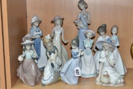 A COLLECTION OF NAO FIGURES, eleven pieces to include Meadow Song no 1365, Please, Please no 1224, A