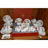 A BOXED ROYAL CROWN DERBY 'DERBY POSIES' PATTERN TEA SET, together with a loose tea set,