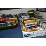 SIX BOXES OF BOOKS containing a large quantity of miscellaneous titles (100-150) in mostly