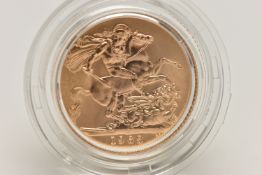 ROYAL MINT FULL GOLD SOVEREIGN COIN QUEEN ELIZABETH 1963, .916 fine, 7.98 gram, 22.05mm, mintage 7,