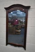 A MODERN HARDWOOD OVERMANTEL MIRROR, 69cm x 116cm (condition report: -good)