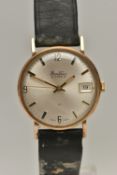 A GENTS 9CT GOLD 'BENTIMA' WRISTWATCH, AF manual wind, round silver dial signed 'Bentima Star',