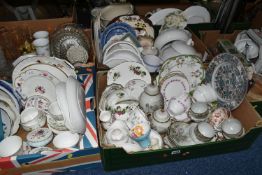 FIVE BOXES OF CERAMICS AND GLASSWARES, to include a ten piece Japanese egg shell porcelain tea