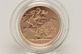 ROYAL MINT FULL GOLD PROOF SOVEREIGN COIN QUEEN ELIZABETH II 1983, .916 fine, 7.98 gram, 22.05mm,