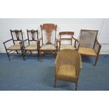 A SELECTION OF VARIOUS ARMCHAIRS, of various styles, material and ages, to include a Lloyd loom