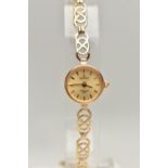 A LADYS 9CT GOLD 'SOVEREIGN' WRISTWATCH, quartz movement, round gold dial signed 'Sovereign',