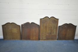 FOUR 20TH CENTURY 'THE PROFESSIONAL GOLFERS ASSOCIATION' HONOURS BOARDS, ranging from years 1901-