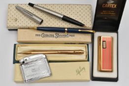 AN ASSORTMENT OF ITEMS, to include a rolled gold 'Lifelong' pencil, a 'Conway Stewart' pencil, a '