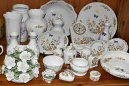 A COLLECTION OF AYNSLEY GIFTWARES, in mainly Cottage Garden pattern, to include a wall clock, two