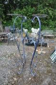 A FRENCH WROUGHT IRON PLANTER STAND, with fifteen pot holders, ideal to be used a feature display,