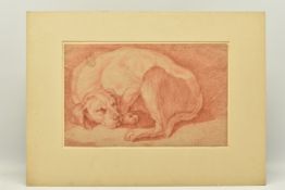 JOHANN HEINRICH ROOS (1631-1685) A RESTING DOG, initialled bottom right, red chalk on paper,