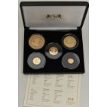 A 2021 QUEENS 95TH BIRTHDAY GOLD PROOF PREMIUM PORTRAIT COLLECTION, five gold proof coins 2021 all