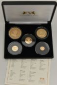 A 2021 QUEENS 95TH BIRTHDAY GOLD PROOF PREMIUM PORTRAIT COLLECTION, five gold proof coins 2021 all