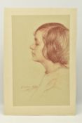 JOSEPH MILNER KITE (1862-1946) A PROFILE PORTRAIT OF A GIRL, signed lower left, brown chalk on