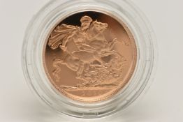 ROYAL MINT FULL GOLD PROOF SOVEREIGN ELIZABETH II 2010, .915 fine, 7.98 gram, 22.05mm, mintage 8,828