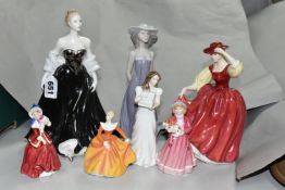A GROUP OF ROYAL DOULTON LADIES, comprising Evening Elegance HN4789, Buttercup HN2399, a small