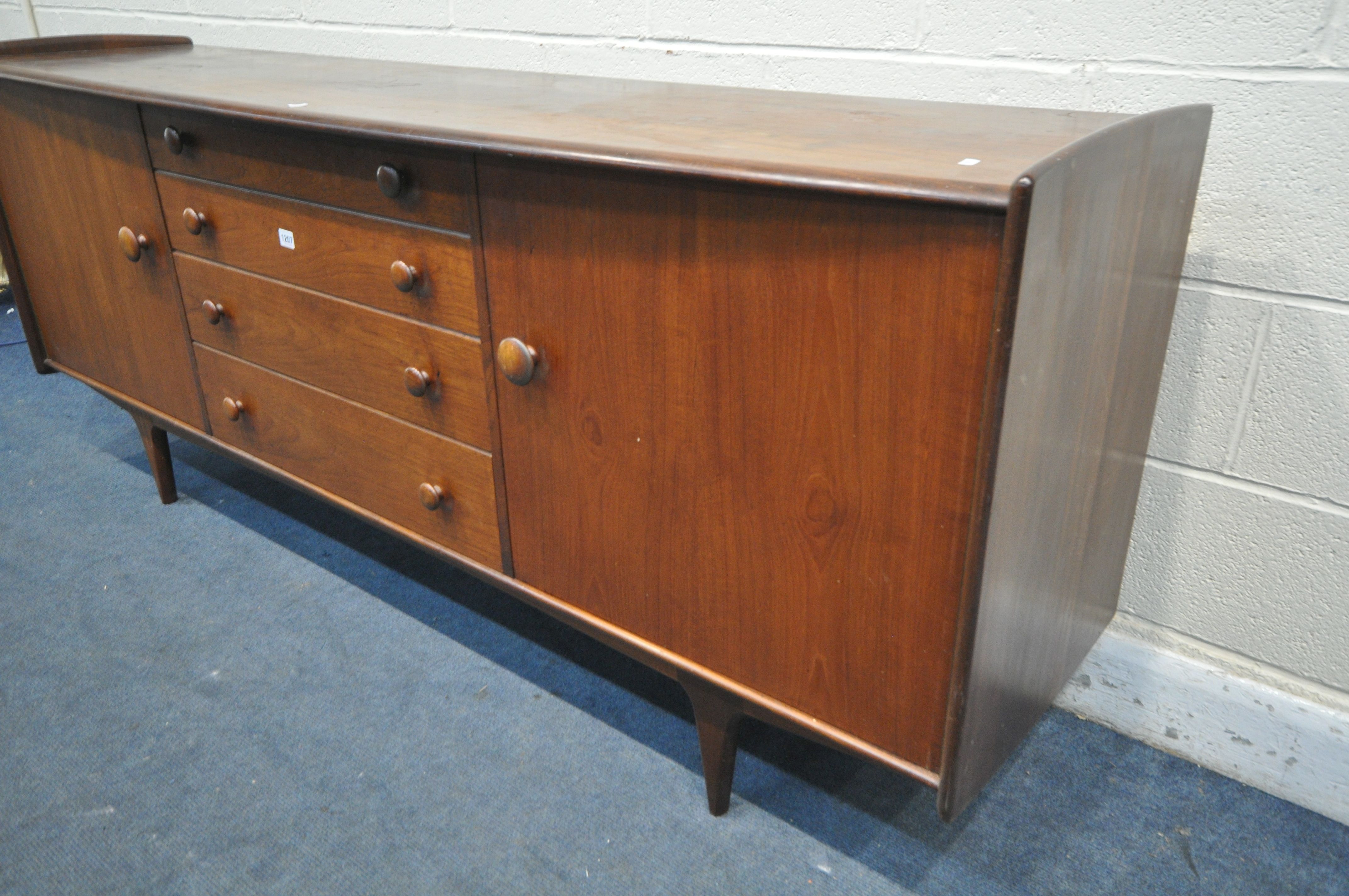 A MID CENTURY AFROMOSIA TEAK 'VOLNAY' SIDEBOARD, DESIGNED BY JOHN HERBERT FOR YOUNGER, with cupboard - Image 2 of 6