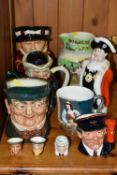 A CROWN DEVON FIELDINGS 'WIDDICOMBE FAIR' MUSICAL CHARACTER JUG, together with a Beswick 1215 '