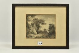 CIRCLE OF DR THOMAS MONROE (1759-1833) A LANDSCAPE STUDY, depicting a lane with trees either side,