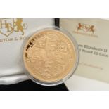 A BOXED 2012 QUEEN ELIZABETH II GOTHIC GOLD PROOF FIVE POUND COIN