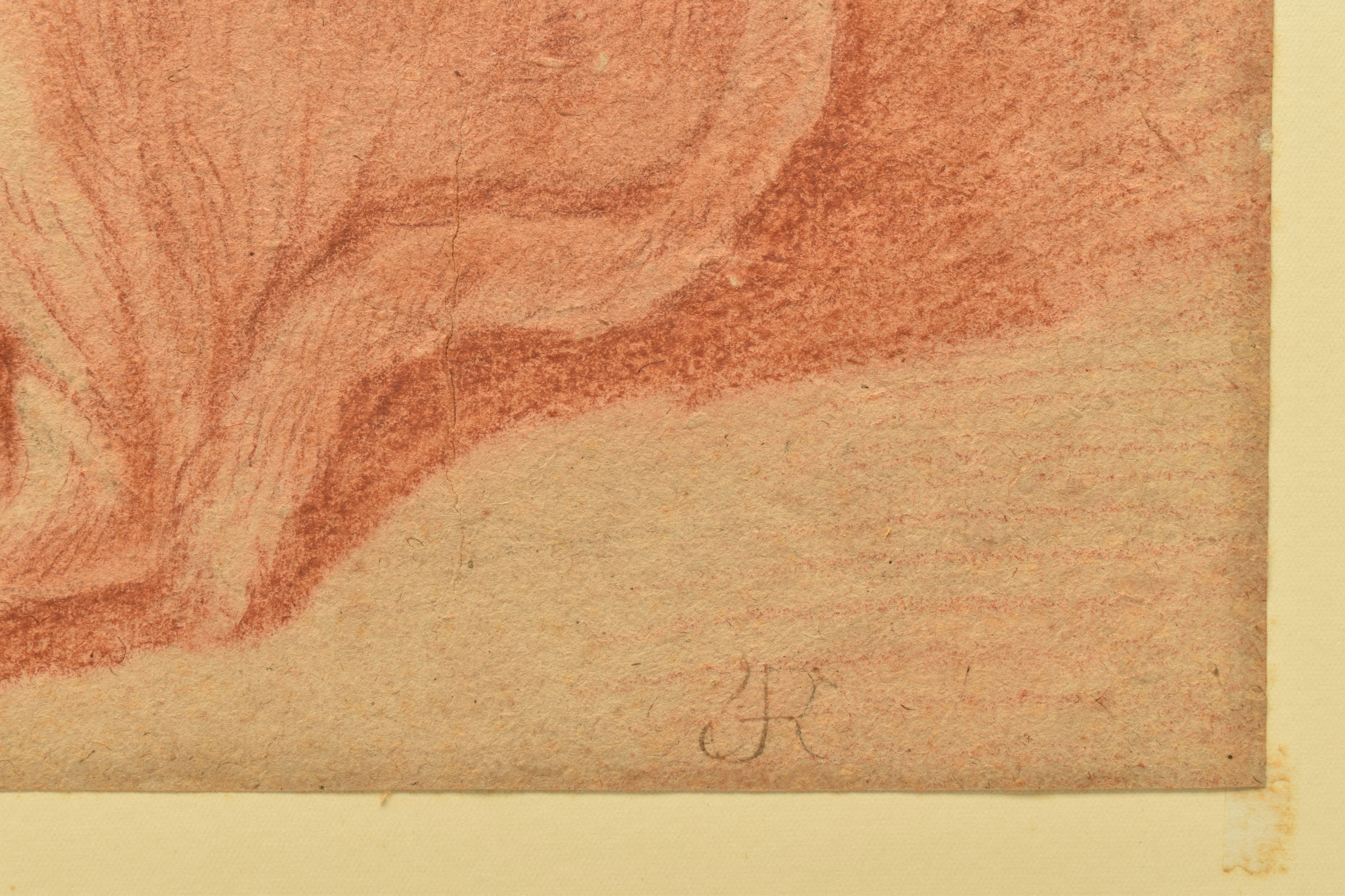 JOHANN HEINRICH ROOS (1631-1685) A RESTING DOG, initialled bottom right, red chalk on paper, - Image 4 of 6