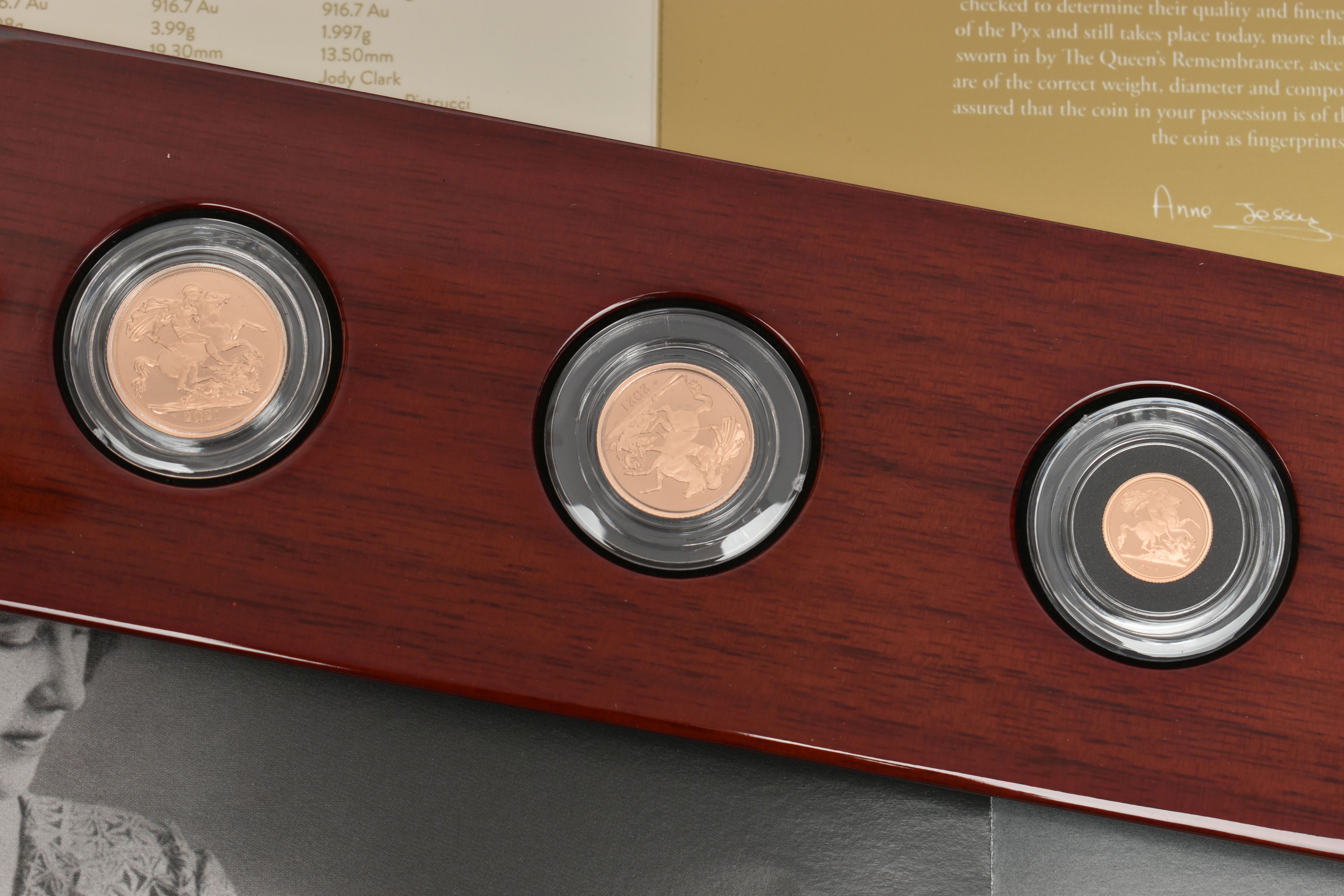 A BOXED ROYAL MINT 'THE SOVEREIGN 2021 FIVE-COIN GOLD PROOF SET' - Image 4 of 5