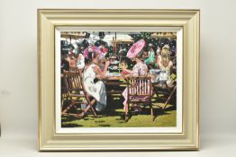 SHERREE VALENTINE DAINES (BRITISH 1959) 'AFTERNOON TEA AT ASCOT' a signed limited edition print,