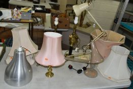 TWO MID-CENTURY ANGLEPOISE LAMPS, comprising a beige model 90 with circular base, a cream square