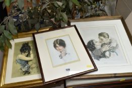 EIGHT FRAMED HARRISON FISHER PRINTS, to include 'My Man', 'Roses', 'Vanity', 'Caught Napping' and '