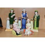 FIVE SMALL FIGURINES DEPICTING FAMOUS WOMEN IN THE POTTERY INDUSTRY, comprising Kevin Francis 'Susie