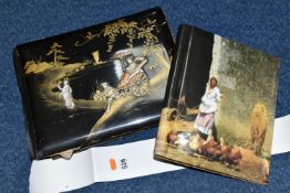 TWO POSTCARD ALBUMS containing approximately eighty-three early 20th century postcards, album one